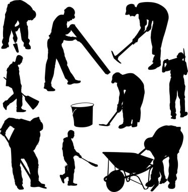işçiler silhouettes