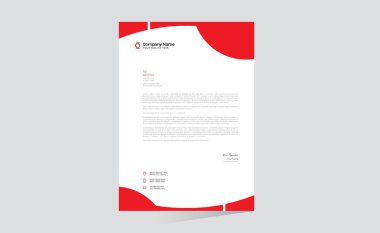 Her türlü kullanım için kırmızı renkli stil vektör antetli tasarımı