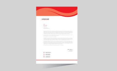 Her türlü kullanım için kırmızı renkli stil vektör antetli tasarımı