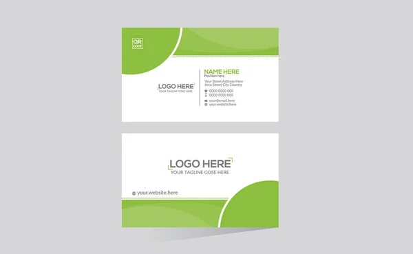 Verde Color Doble Cara Vector Diseño Tarjetas Visita Para Cualquier — Vector de stock