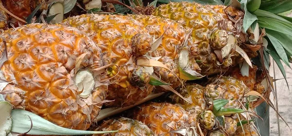 Ananas Sain Savoureux Sur Magasin Pour Vendre Manger — Photo