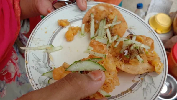 Asiático Mais Gostado Frito Picante Saborosa Comida Chamada Fucka — Fotografia de Stock