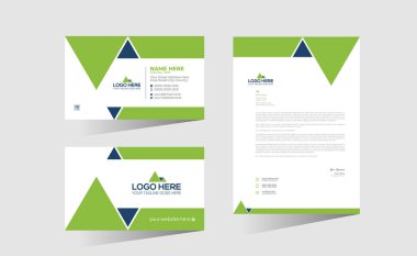 en iyi kullanım için yeşil renkli vektör antetli başlık tasarımı