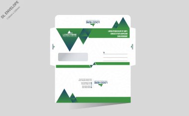herhangi bir şirket için yeşil renkli vektör zarf tasarımı