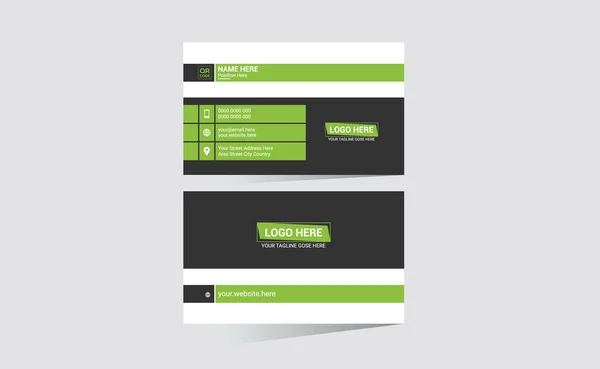 Design Carte Visite Couleur Verte Pour Toute Meilleure Utilisation Entreprise — Image vectorielle