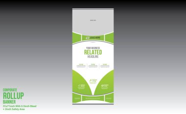Herhangi bir şirket kullanımı için vektör rulo pankart tasarımı