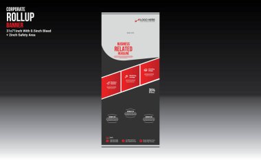 Herhangi bir şirket kullanımı için vektör rulo pankart tasarımı