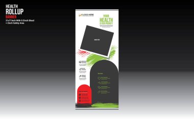 Sağlık vektörü doktor tıp firması kullanımı için pankart tasarımı