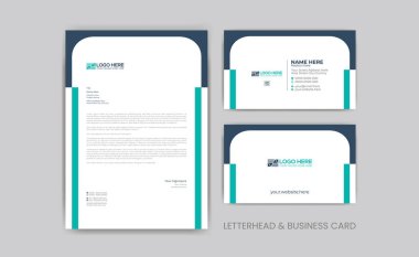 Herhangi bir kullanım için basit vektör antetli başlık ve kartvizit tasarımı