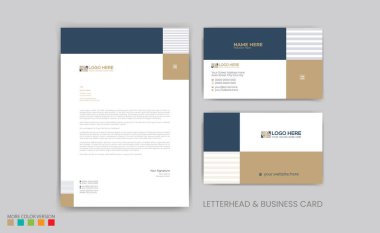 Herhangi bir kullanım için basit vektör antetli başlık ve kartvizit tasarımı