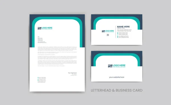 Simple Vector Letterhead Business Card Design Any Kind Use — Stock Vector