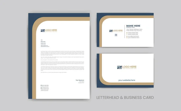Simple Vector Letterhead Business Card Design Any Kind Use — Vetor de Stock