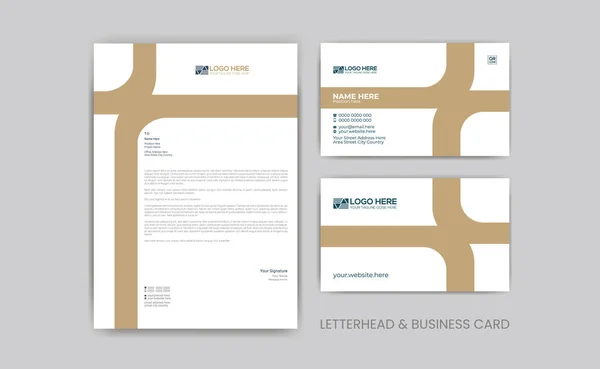 Simple Vector Letterhead Business Card Design Any Kind Use — Vettoriale Stock