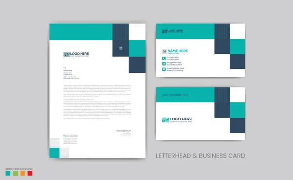 Simple Vector Letterhead Business Card Design Any Kind Use — Vetor de Stock