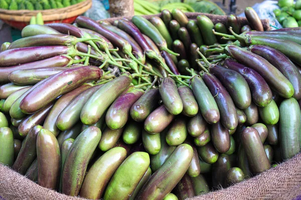 Świeże Zdrowe Surowe Brinjal Zapasów Sklepie — Zdjęcie stockowe