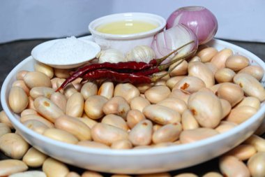 Lezzetli ve sağlıklı Jackfruit tohumları. Mutfakta pişirmek için baharat var.