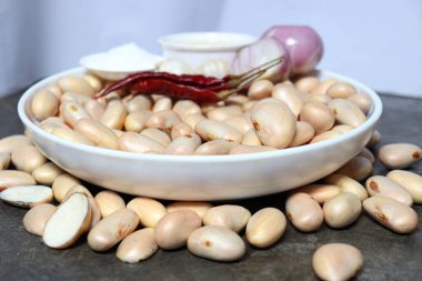 Lezzetli ve sağlıklı Jackfruit tohumları. Mutfakta pişirmek için baharat var.