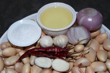 Lezzetli ve sağlıklı Jackfruit tohumları. Mutfakta pişirmek için baharat var.