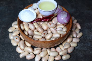 Lezzetli ve sağlıklı Jackfruit tohumları. Mutfakta pişirmek için baharat var.