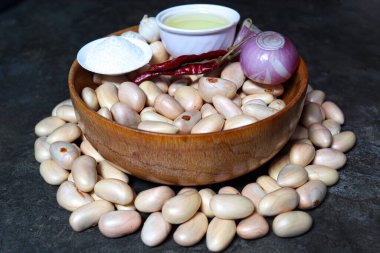 Lezzetli ve sağlıklı Jackfruit tohumları. Mutfakta pişirmek için baharat var.