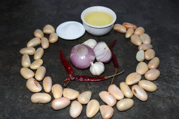 Lezzetli ve sağlıklı Jackfruit tohumları. Mutfakta pişirmek için baharat var.