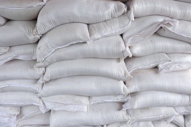 Sack stock of salt on shop for raw leather