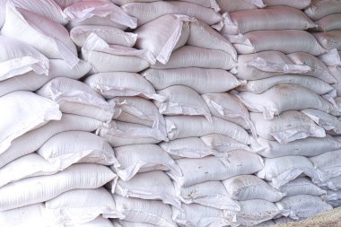Sack stock of salt on shop for raw leather