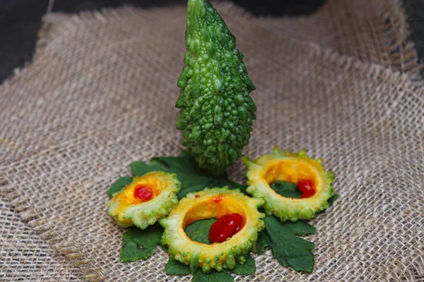 Ripe Bitter Melon Seeds Cooking — Fotografia de Stock