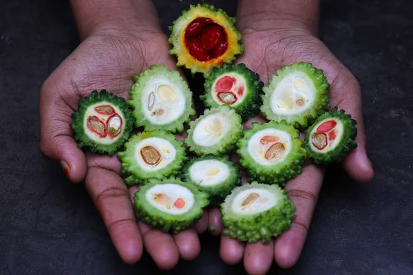 Ripe Bitter Melon With Seeds on hand