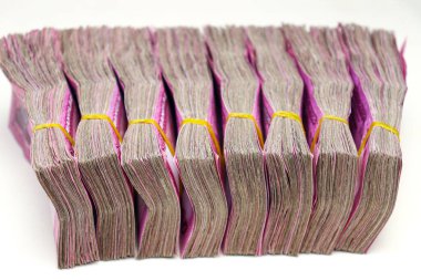 bangladeshi bank note bundle stock on bank