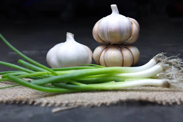 Fresh Healthy Garlic Tree Kitchen Cooking — Stock fotografie
