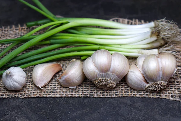 Fresh Healthy Garlic Tree Kitchen Cooking — Stock Photo, Image