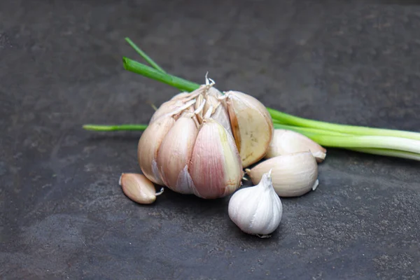 Fresh Healthy Garlic Tree Kitchen Cooking — Foto de Stock