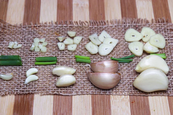 Fresh Healthy Garlic Tree Kitchen Cooking — Stock Photo, Image