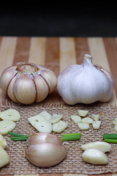 Fresh Healthy Garlic Tree Kitchen Cooking — Stock Photo, Image