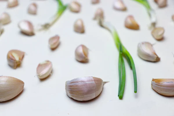 Fresh Healthy Garlic Tree Kitchen Cooking — Zdjęcie stockowe