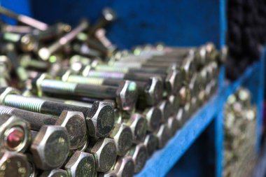 iron made nut and bolt stock on shop for sell