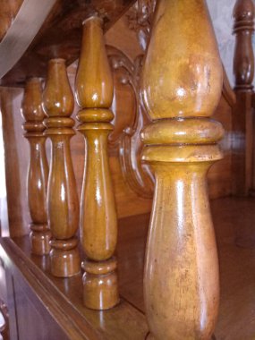 hand made design on timber furniture in shop