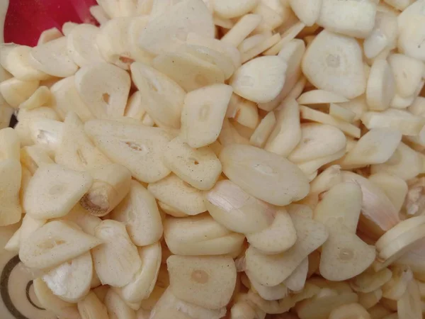 Brodo Aglio Sano Fetta Cucina Cottura Necessità Spezia — Foto Stock