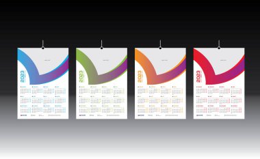 2023 duvar vektör takvimi tasarımı