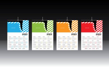 2023 duvar vektör takvimi tasarımı