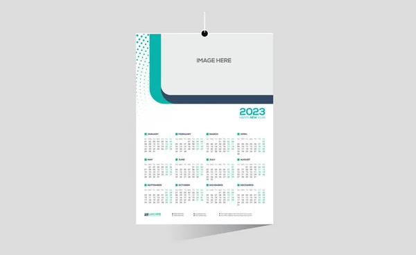 2023 Pared Vector Calendario Diseño — Vector de stock