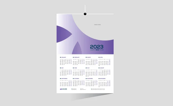 2023 Vägg Vektor Kalender Design — Stock vektor