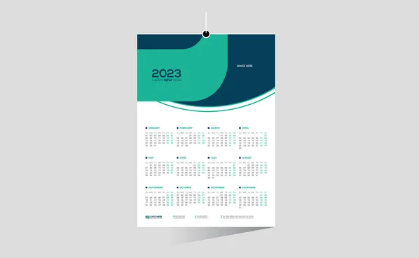 2023 Vägg Vektor Kalender Design — Stock vektor