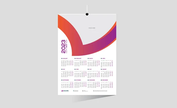 2023 Pared Vector Calendario Diseño — Archivo Imágenes Vectoriales