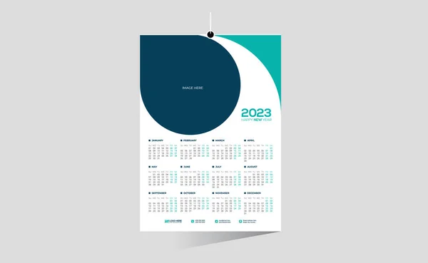 2023 Vägg Vektor Kalender Design — Stock vektor