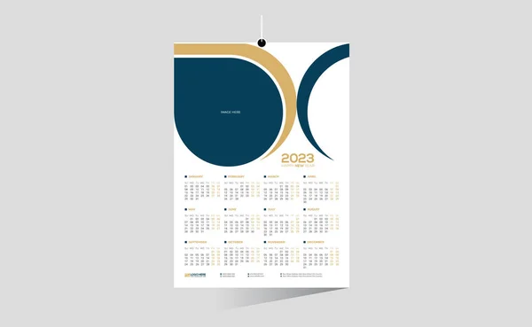 2023 Pared Vector Calendario Diseño — Vector de stock