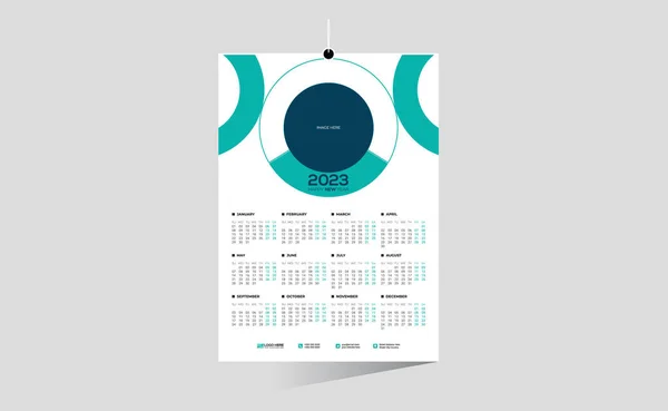 2023 Pared Vector Calendario Diseño — Vector de stock