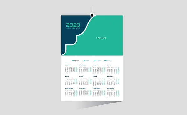 2023 Pared Vector Calendario Diseño — Archivo Imágenes Vectoriales