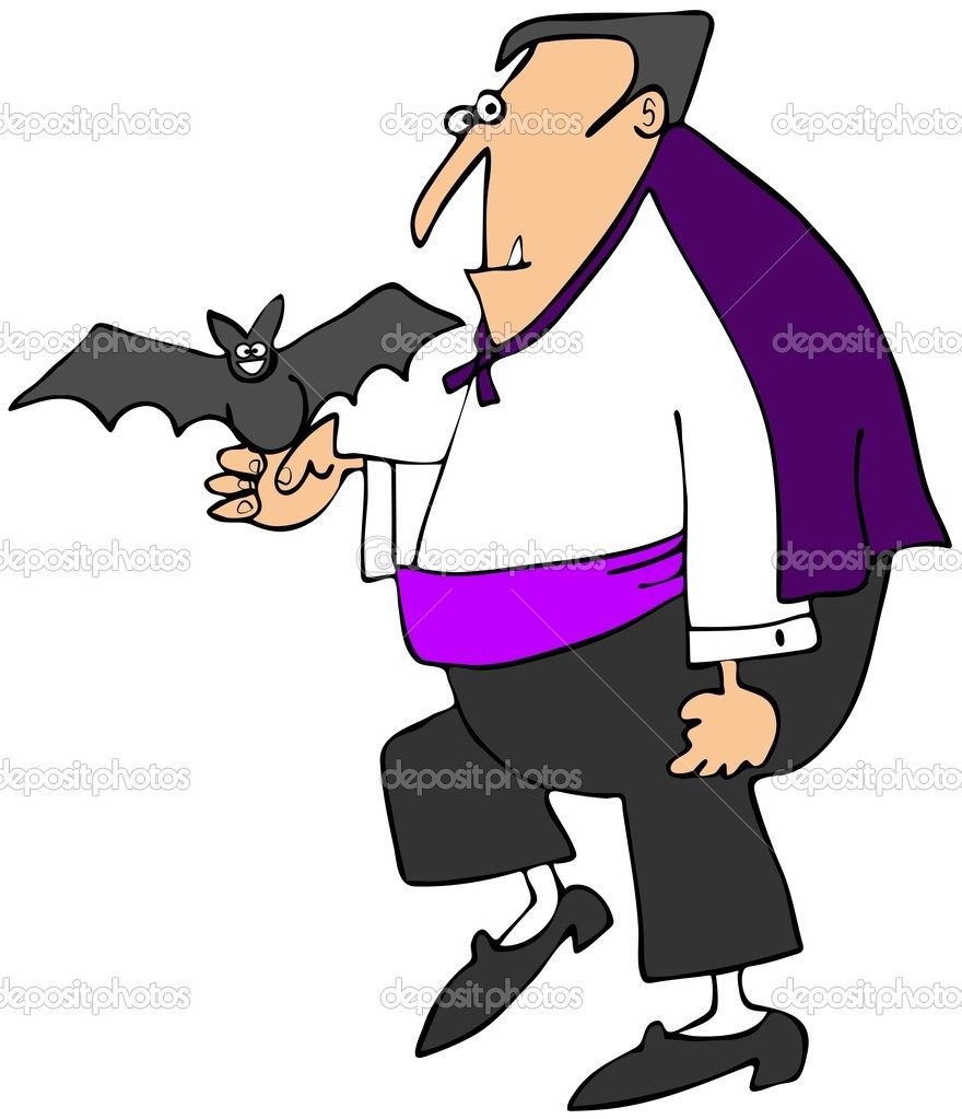 Vampire holding a bat